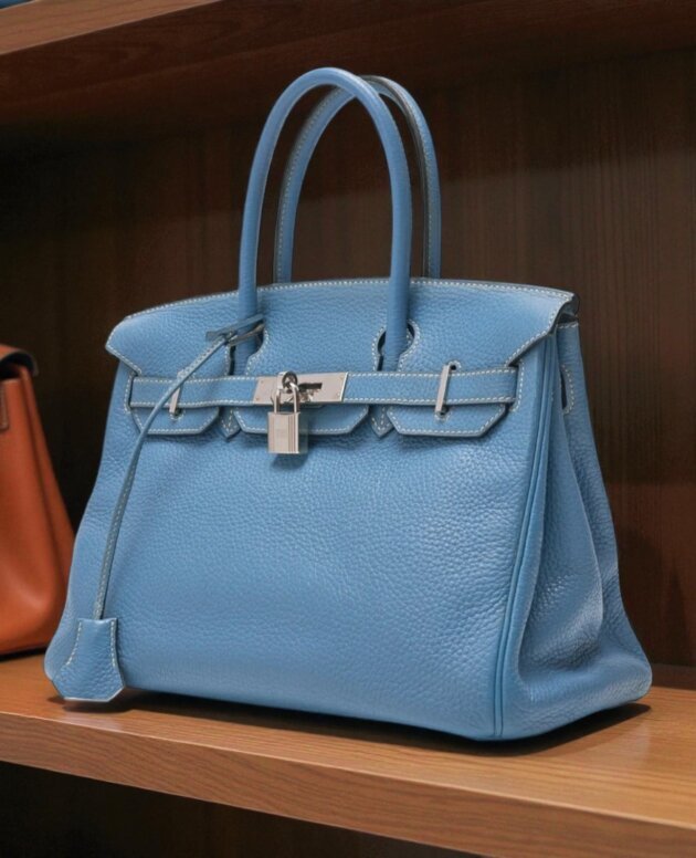 Blue Birkin Handbag