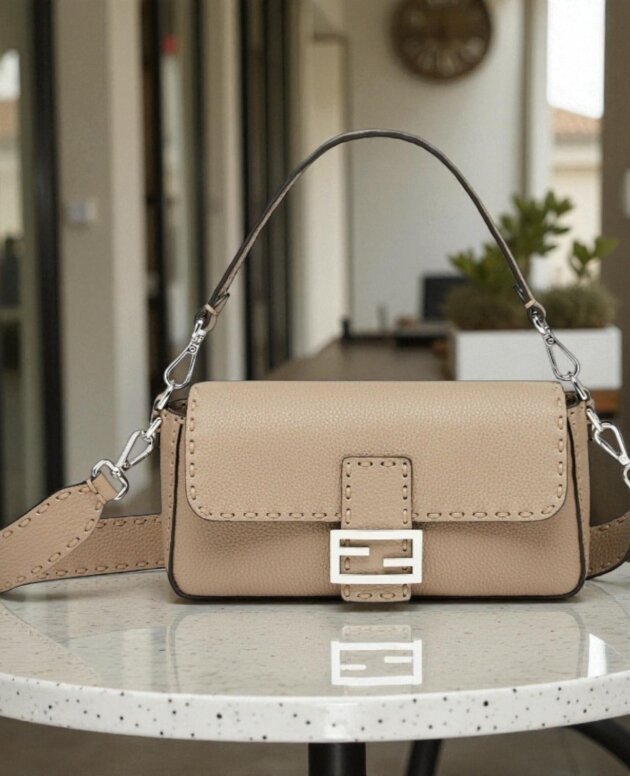 Beige Selleria Baguette Bag